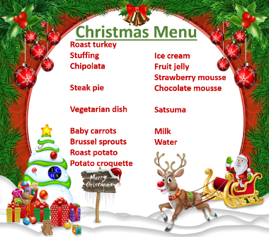 Christmas menu 2024